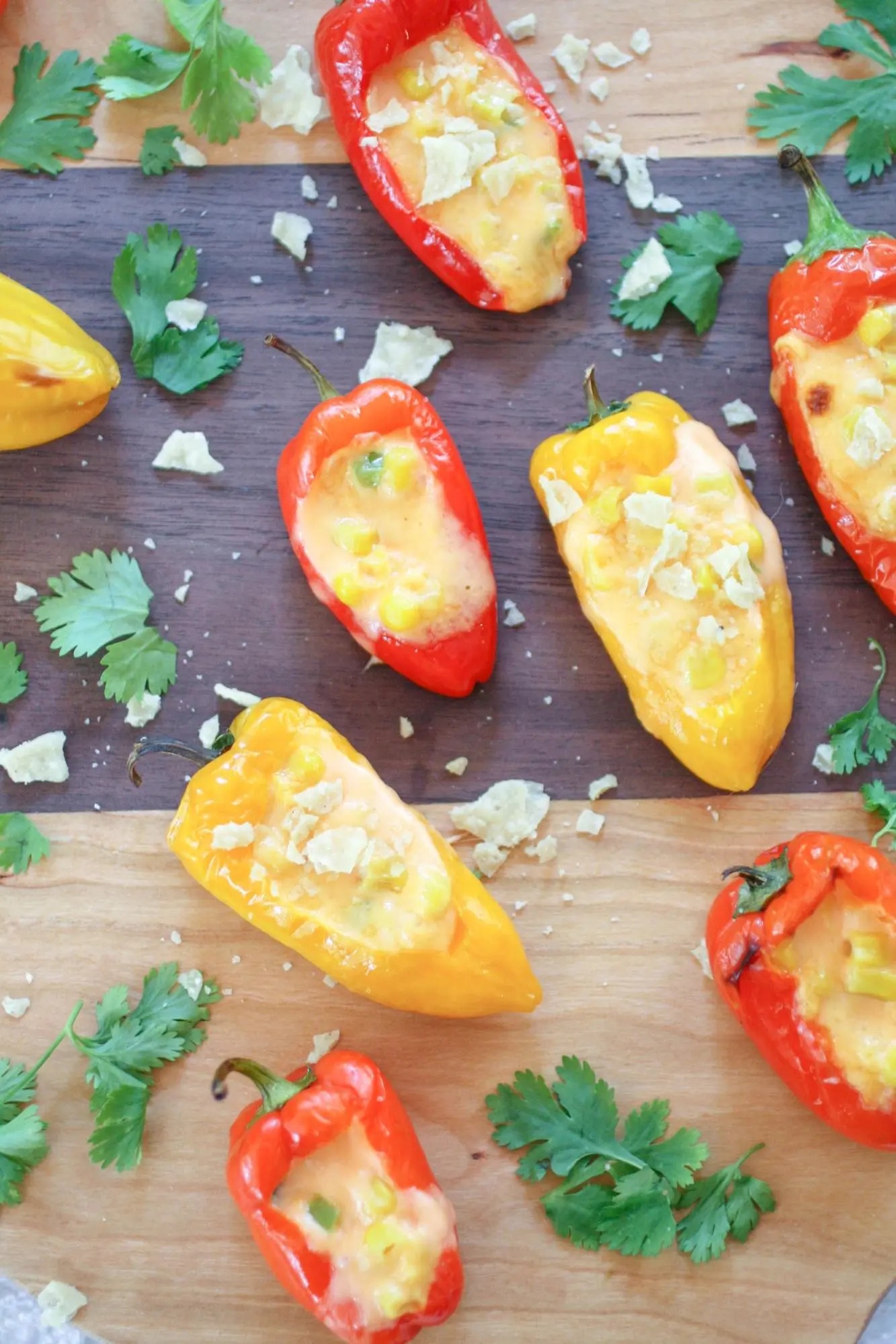Warm Popcorn & Bean Stuffed Peppers-7